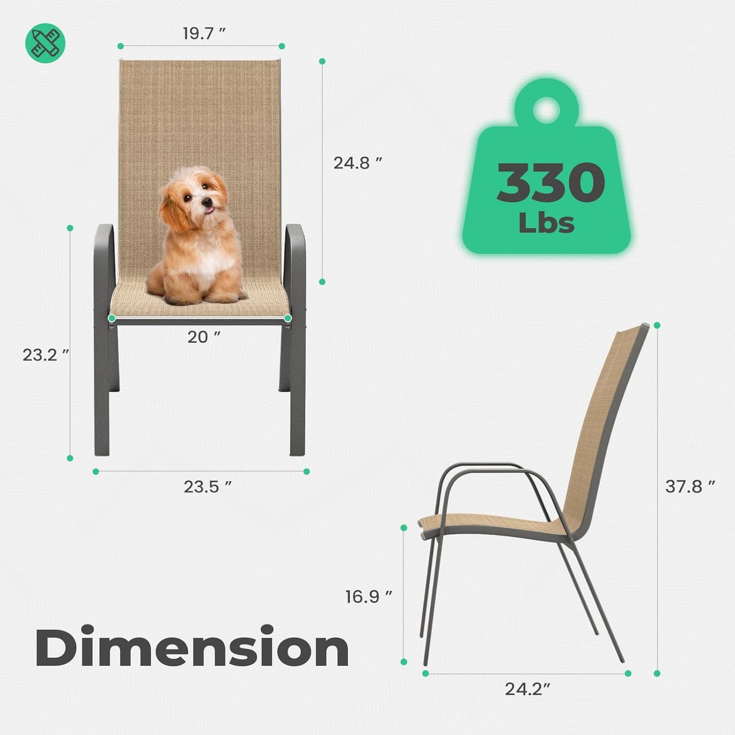 2-Pack Adjustable High-Back Folding Chairs, High Capacity with Side Pocket