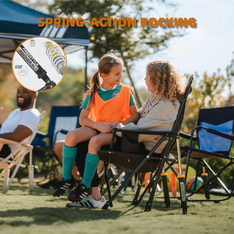 Breathable Rocking Chair, 350lbs Capacity, Extra-Wide Back (Free Table Included)