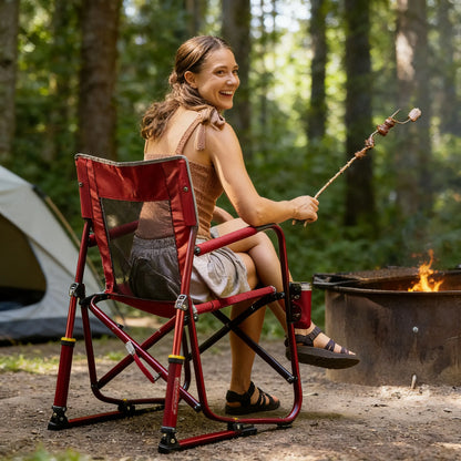 Outdoor Rocking Chair with Beverage Holder