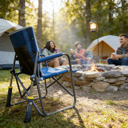Outdoor Rocking Chair with Beverage Holder