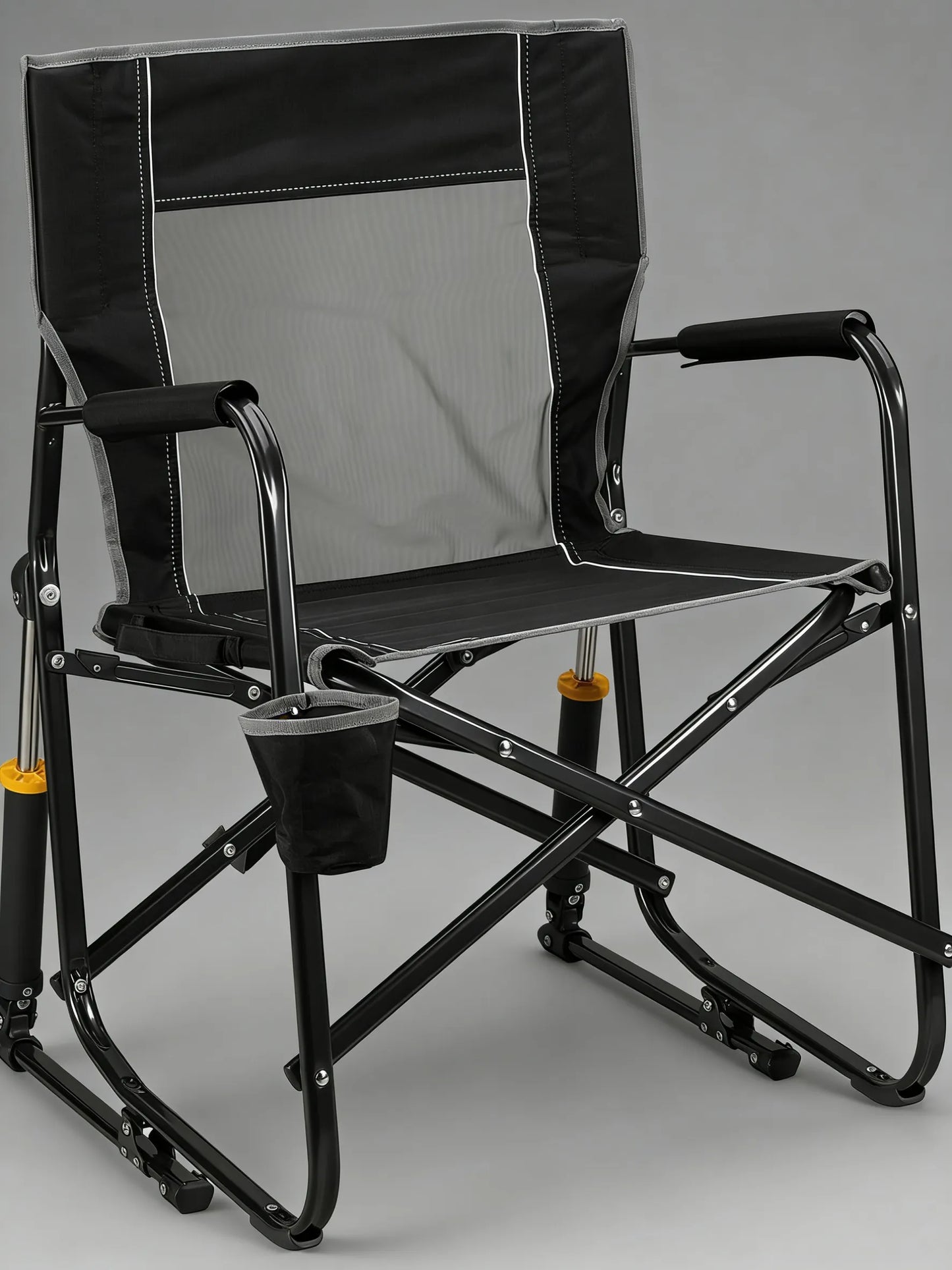 Outdoor Rocking Chair with Beverage Holder