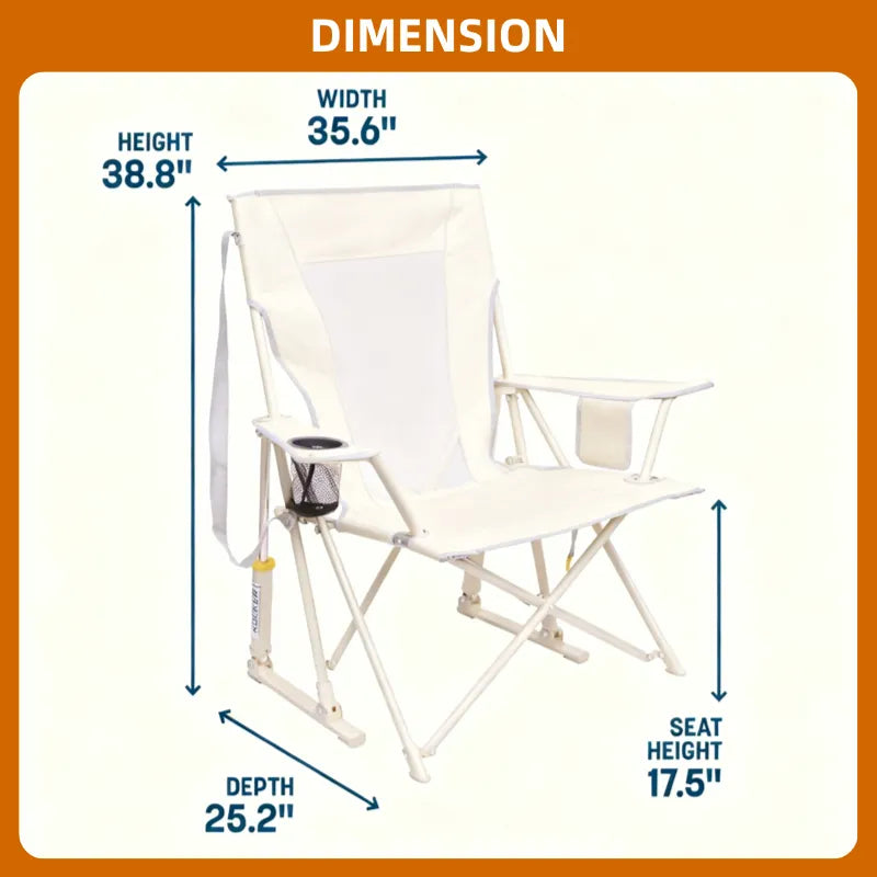 Breathable Rocking Chair, 350lbs Capacity, Extra-Wide Back (Free Table Included)