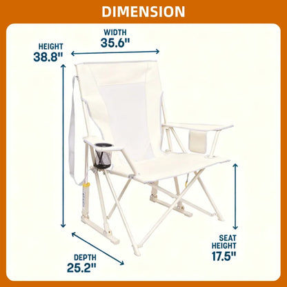 Breathable Rocking Chair, 350lbs Capacity, Extra-Wide Back (Free Table Included)
