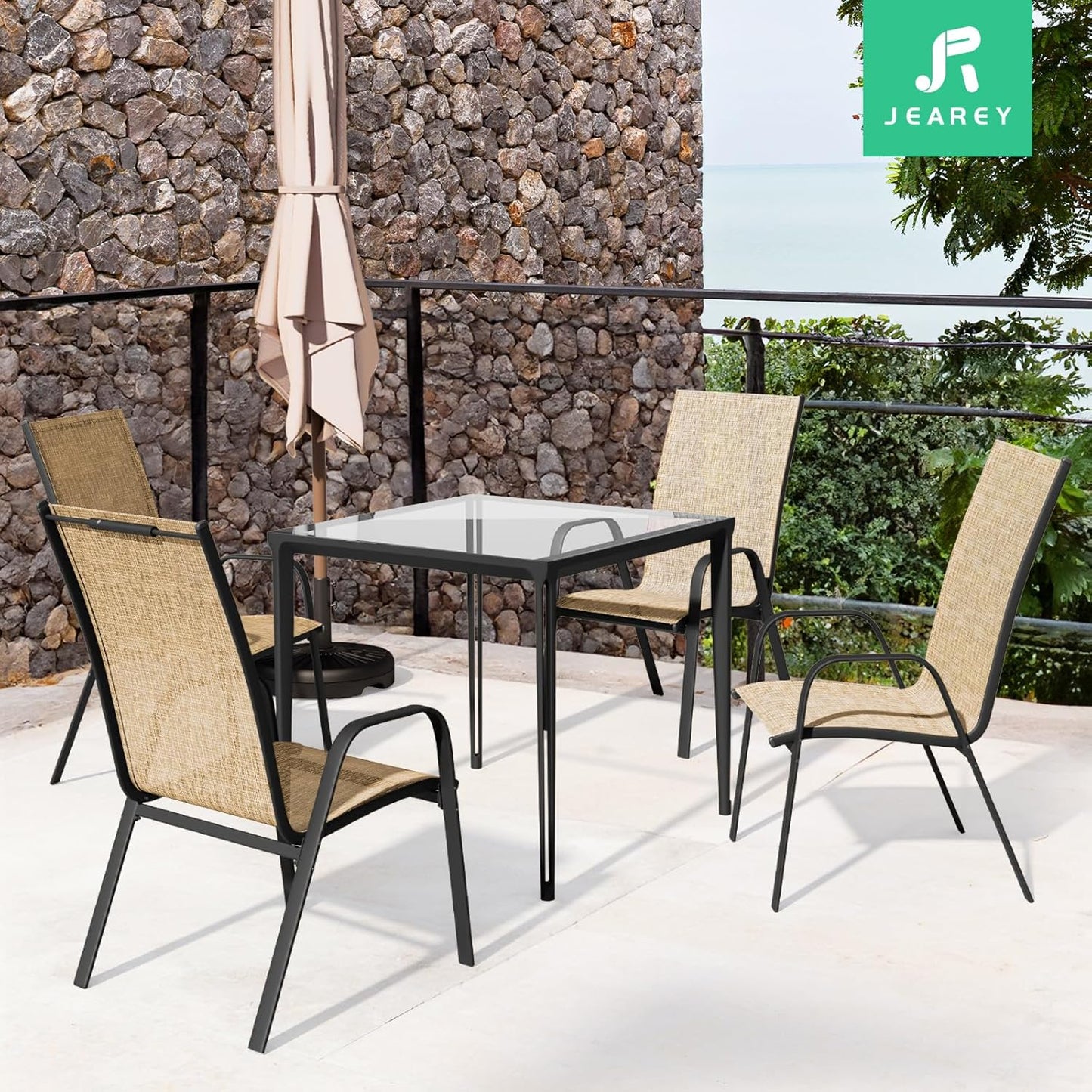 2-Pack Adjustable High-Back Folding Chairs, High Capacity with Side Pocket