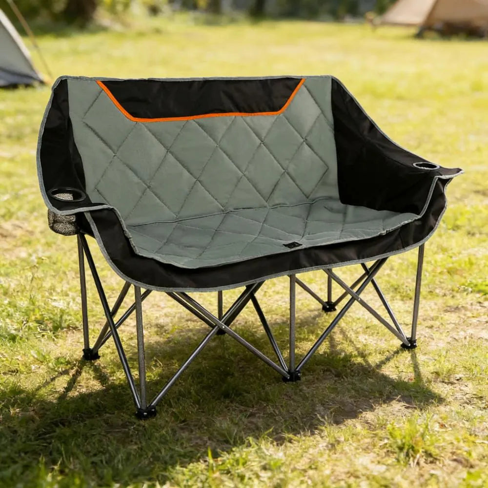 Fully Padded Double Folding Camp Chair, 650 lb Capacity
