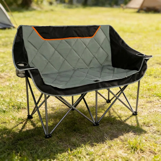 Fully Padded Double Folding Camp Chair, 650 lb Capacity